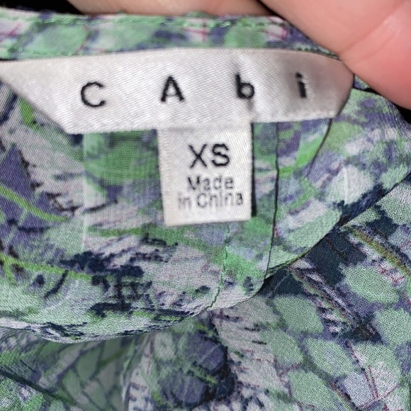 CAbi‎ Darby Blouse #746 Green Sheer Size XS - Picture 5 of 7
